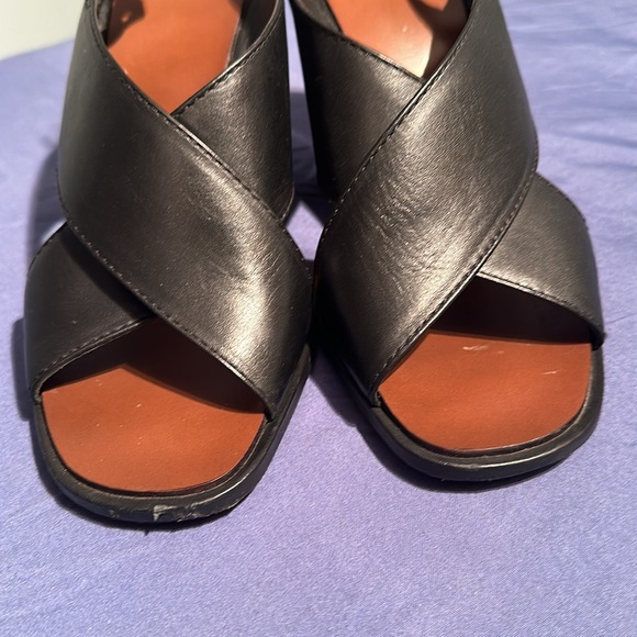 Tory Burch Gabrielle Black Nubuck Wedge Sandal - Picture 2 of 3